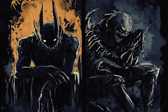 create dark art, horror or skull artworks illustration