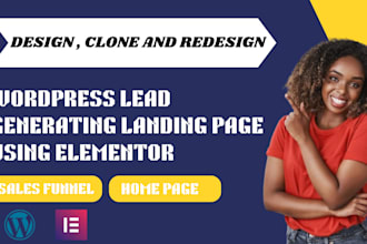 design a responsive wordpress landing page design, sales funnel, homepage design