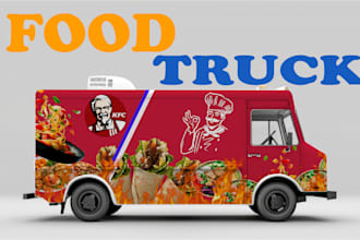 do truck wrap, trailer wrap, food van wrap design