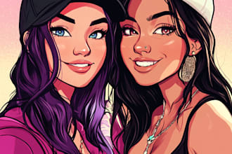 draw custom character logo and friendship portrait