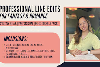 line edit your fantasy and romance book