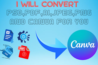 convert any file PSD,PDF,ai, and other to canva editable