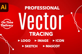 quickly do manual vector tracing of your logo or image to be high resolution