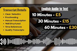 transcribe english audio or video to text