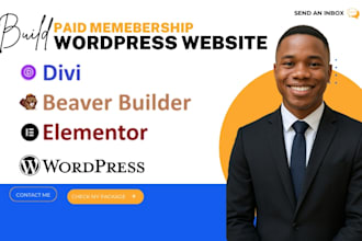 build wordpress paid membership website subcription website