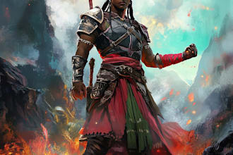 draw a dnd character, concept art or illustration