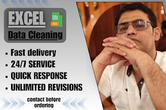 do excel data cleaning, merging, formatting, organize data