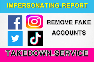 takedown or remove fake account profile tiktok fb ig x by impersonating report