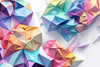 draw a detailed geometric low poly illustration