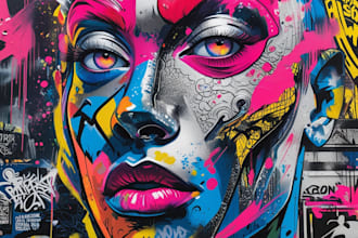 create graffiti pop art canvas designs and murals