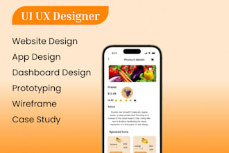 do mobile app ui ux design, website ui ux design in figma