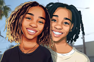draw amazing gta style cartoon portrait from your photo