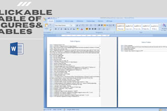 create a clickable table of figures and tables for your word document