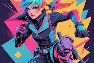 draw your game character photos into wpap pop art style