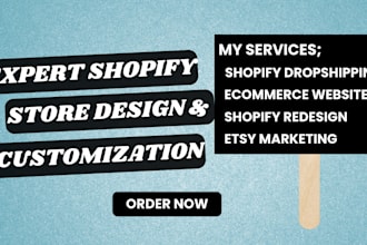 do shopify website design redesign dropshipping etsy marketing product listing
