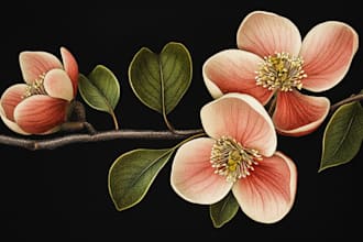 draw botanical illustrations of flowers, plants, fruits