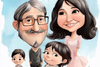 create digital caricatures, cartoons, family portraits