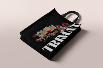 create eye catching tote bag designs for print merch
