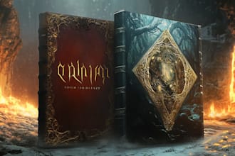 do a fantasy book cover design on may style