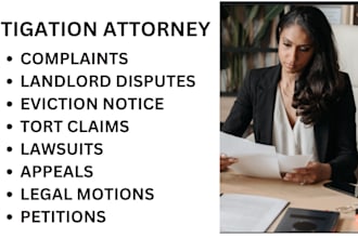 be your civil lawyer for landlord disputes, motions, lawsuits, appeals