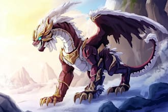 draw fantasy creature art in anime style