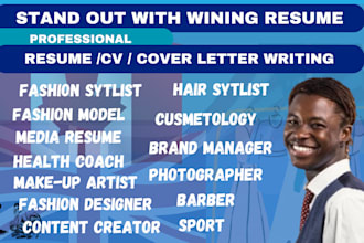 write a stylish and modern resume for fashion, beauty, media, and actor job