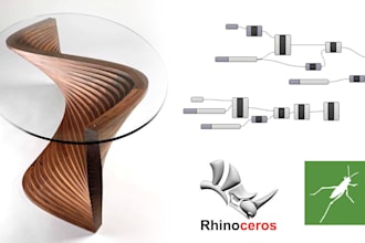 detailed parametric design, model, script, 3d rendering in rhino and grasshopper