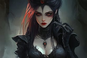 create a fantasy horror and fantasy horror character art
