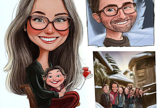draw caricatures and friendship portrait