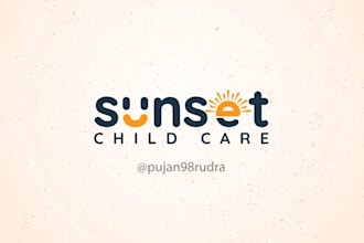 design a modern sea beach and sunset logo