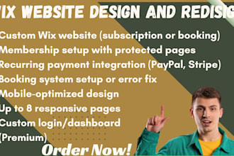 build paid subscription wix website or redesign store membership website error