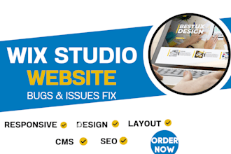 fix wix website bugs or layout, responsive, seo cms issues or wix studio issue