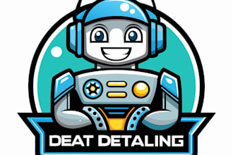 create a high quality robot logo design