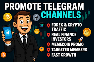 promote forex, crypto investment, finance, memecoin telegram group or channel