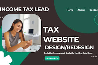 design tax website, build accounting, bookkeeping, finance, investment, tax lead