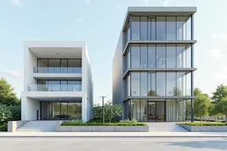 architectural 3d office interior, office floor plan, in blender, 3ds max, cgi