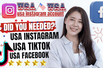 create usa instagram account, usa faceboook account, usa tiktok account