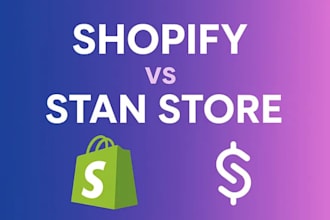 develop full stan store, digital product shop, wix and shopify ecommerce website