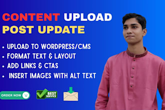 upload blog content or update existing posts professionally