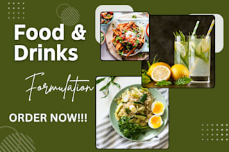 develop food supplement and energy drink formulation, beverages and ingredient