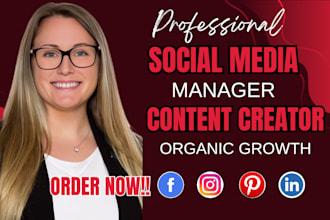 be your social media manager and social media marketing manager content creator