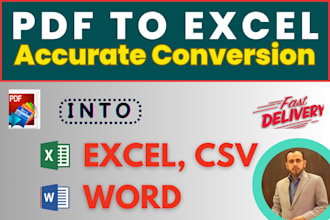 accurately convert PDF to excel or CSV with data extraction