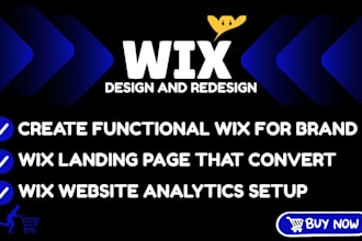 create wix website design, redesign wix website, web design, wix customization