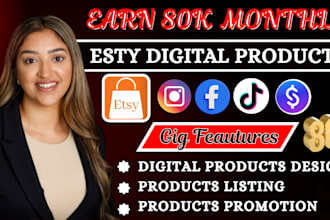 design etsy shop, stan store, digital products, etsy promotion, payhip