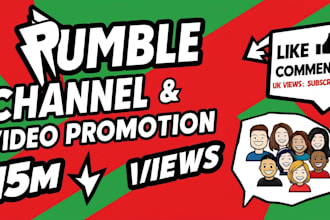 do rumble channel shoutout organic subscribers views, rumble video promotion USA