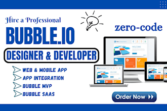 design and develop your saas mvp or crm website and mobile app using bubble io