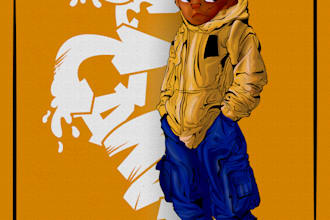 make a poster illustration in street art style