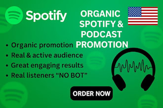 do real active USA spotify podcast promotion, spotify marketing to USA audience