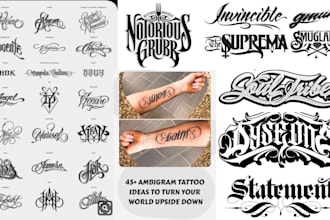 design custom unique ambigram lettering or tattoo for you