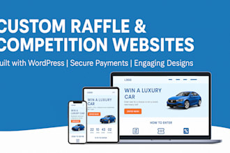 develop a custom raffle or competition website with subscription features